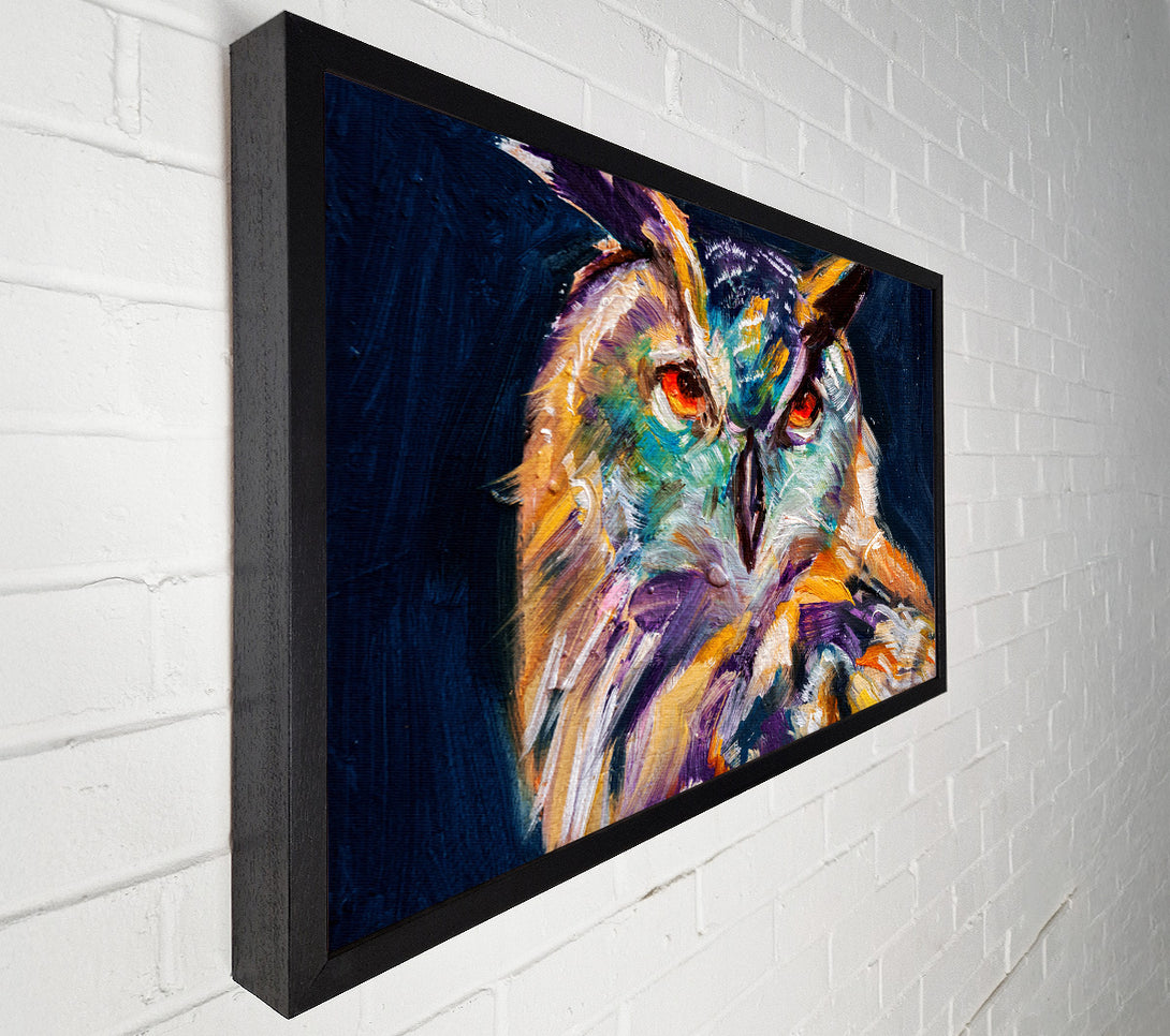  A Canvas Print of The Vivid Owl Stare Canvas Print