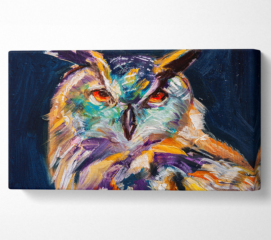  A Canvas Print of The Vivid Owl Stare Canvas Print