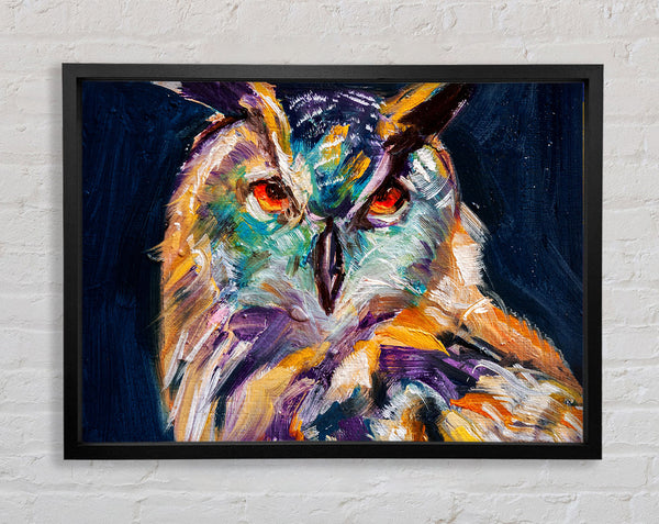 The Vivid Owl Stare Framed Print