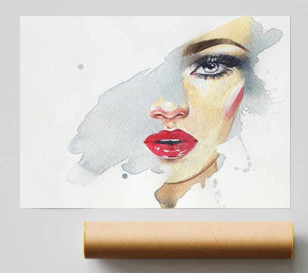 Washed Face Visual Print