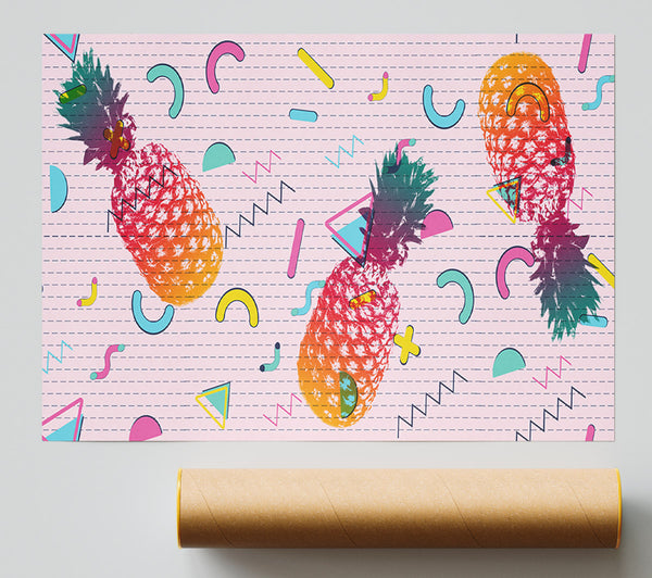 Pineapple Abstract Pattern Poster