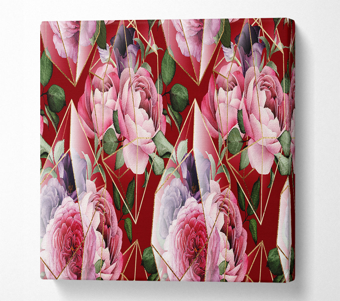  A Canvas Print of Triangulation Of Roses Canvas Wall Art