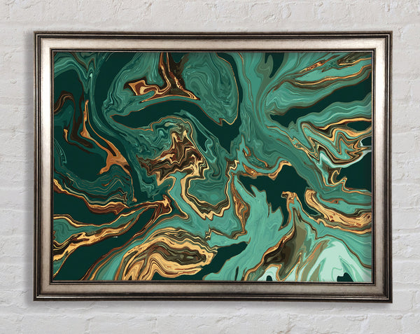 Green Fold To Gold Framed Print