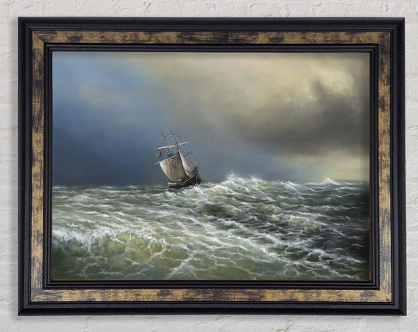 Rough Seas Ship Framed Print