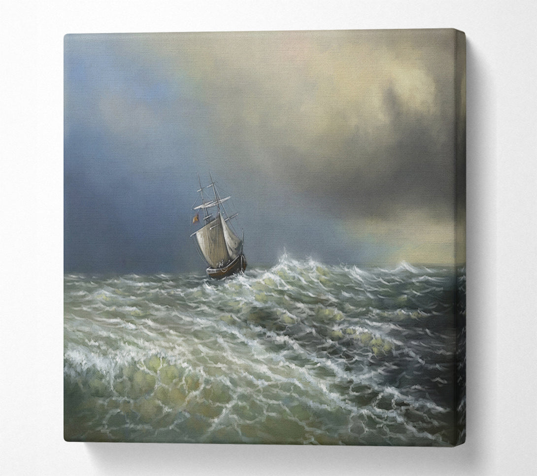 A Canvas Print of Rough Seas Ship Canvas Art