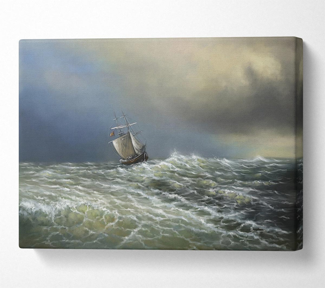  A Canvas Print of Rough Seas Ship Canvas Art