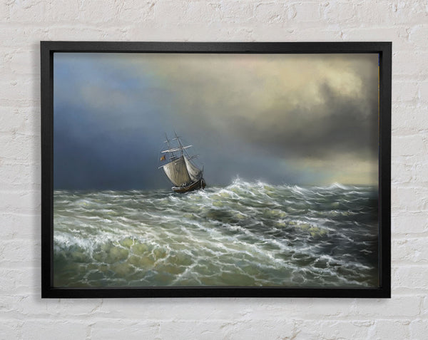 Rough Seas Ship Framed Print