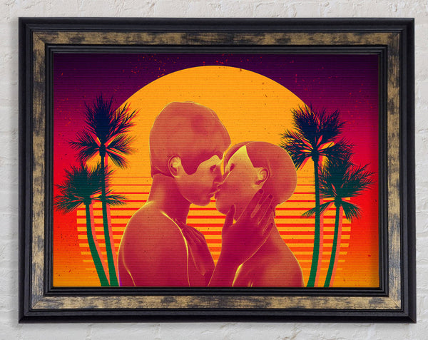 The Sunset Kiss Paradise Framed Print