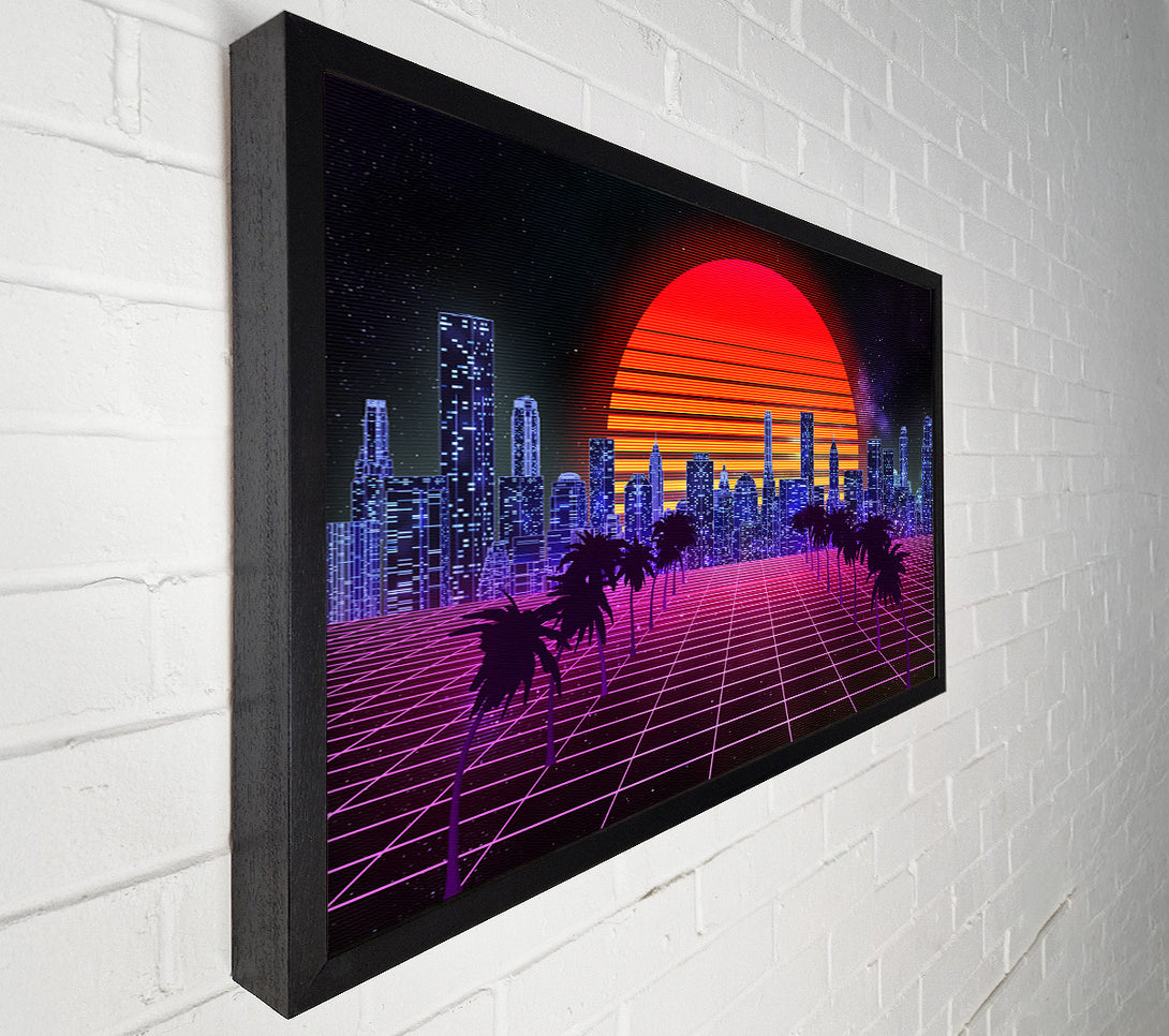  A Canvas Print of Sunshine City Retro Canvas Wall Art