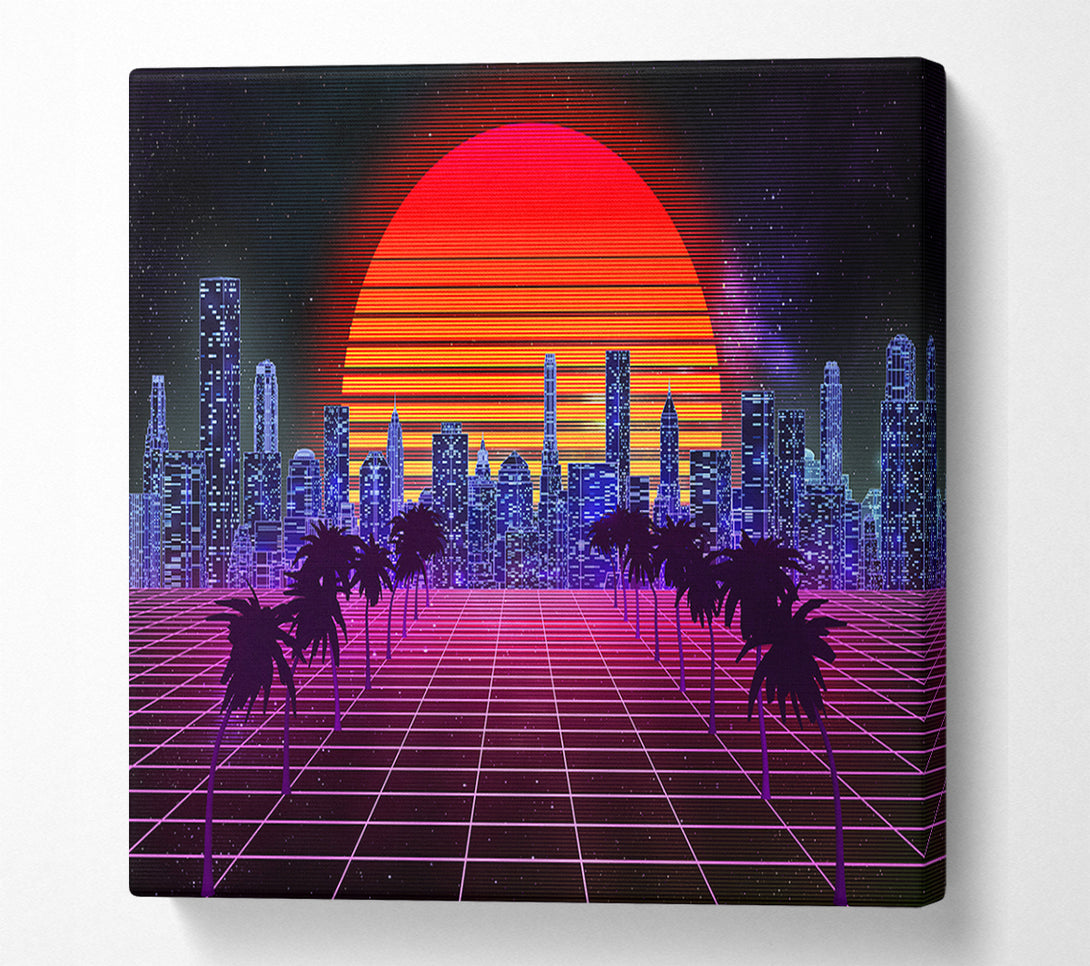  A Canvas Print of Sunshine City Retro Canvas Wall Art