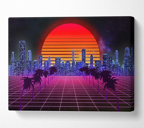 A Canvas Print of Sunshine City Retro Canvas Wall Art