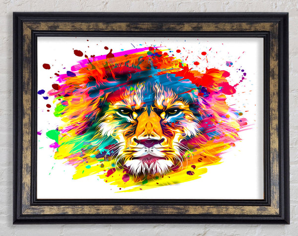 The Lion Splatter Framed Print