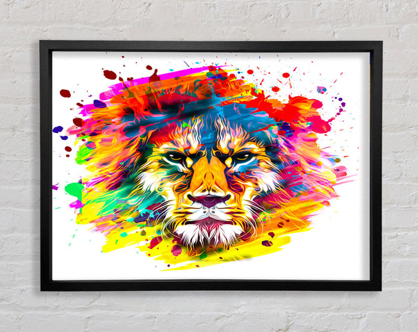 The Lion Splatter Framed Print