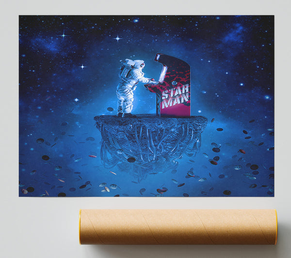 Rocketman Playing Games Giclee Print