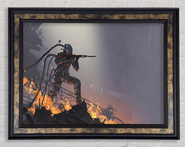 The Fiery Gunman Framed Print
