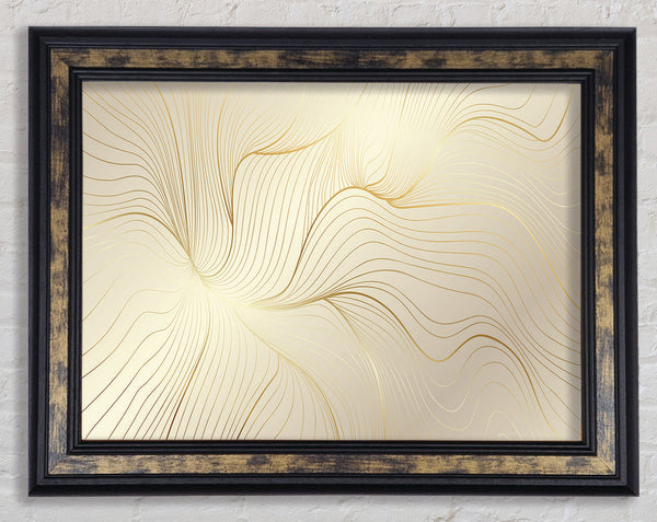 Gold Lines Of Power Framed Print