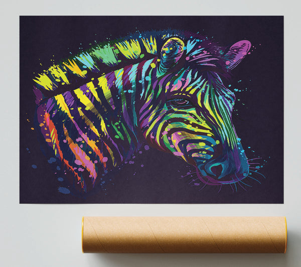 Rainbow Zebra Life Giclee Print