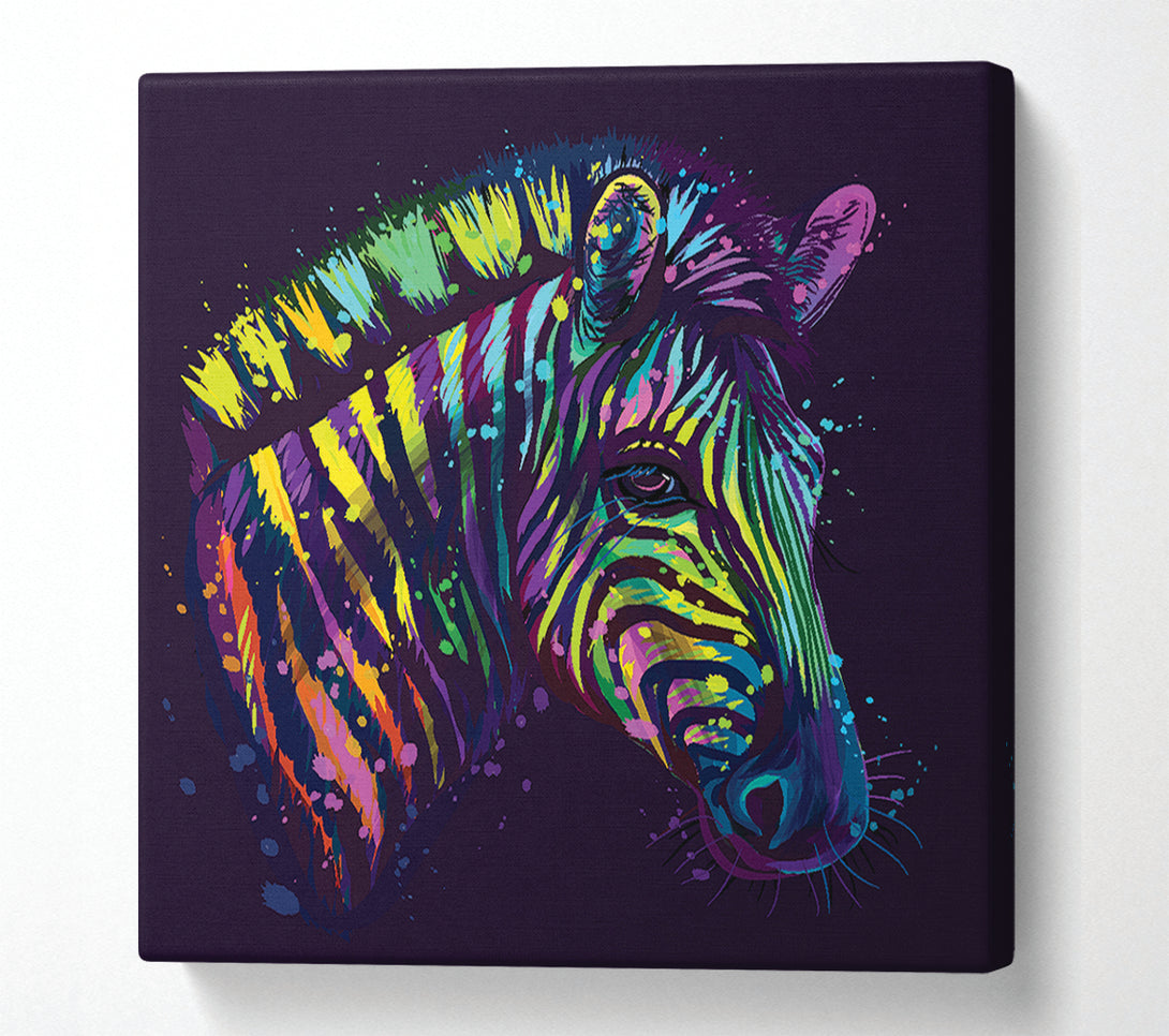 A Canvas Print of Rainbow Zebra Life Canvas Art