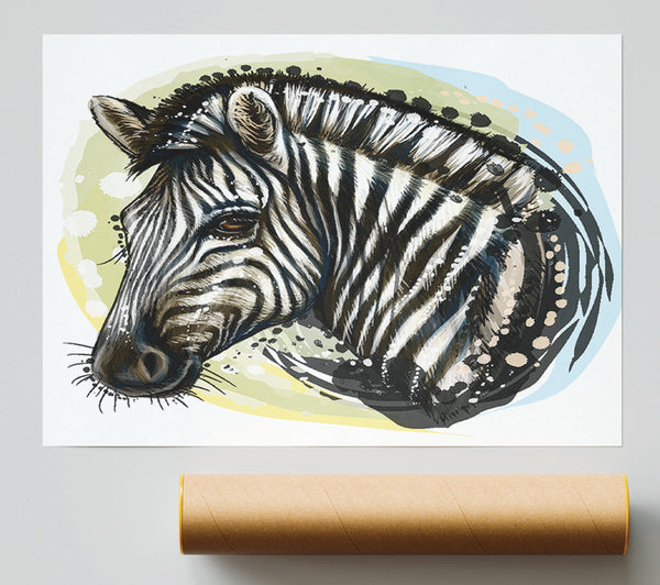 Watercolour Zebra Look Print