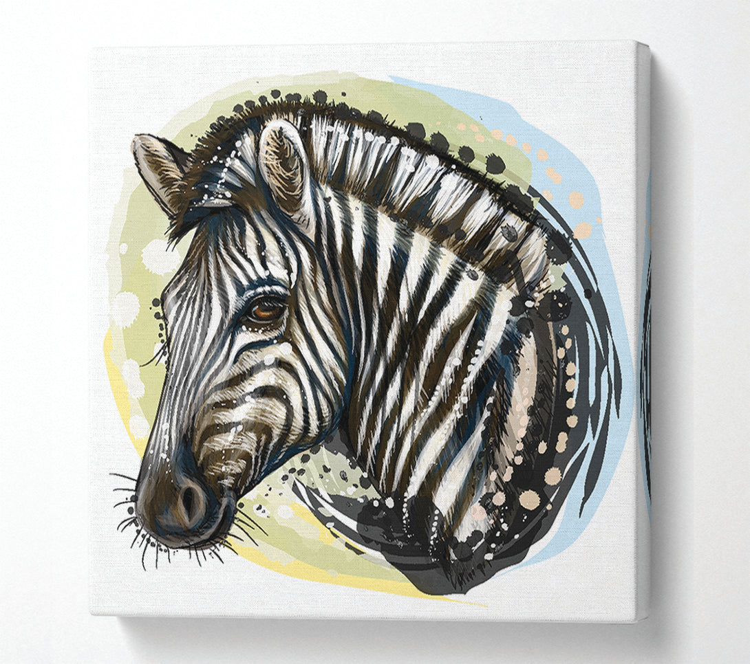  A Canvas Print of Watercolour Zebra Look Canvas Print