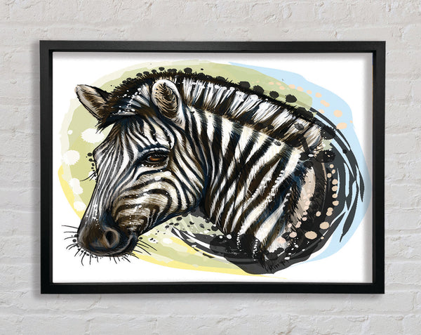 Watercolour Zebra Look Framed Print