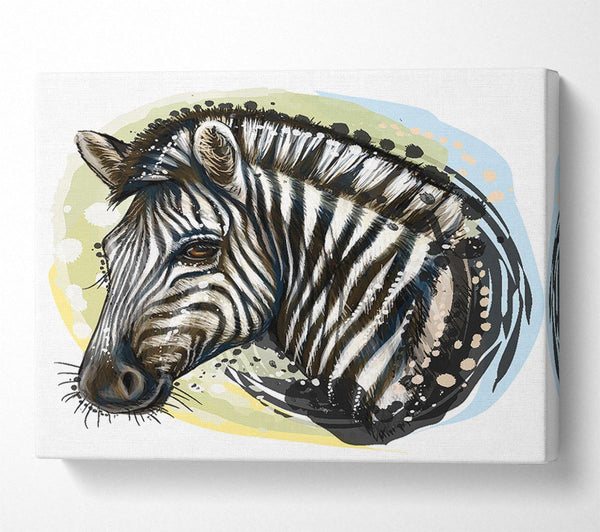  A Canvas Print of Watercolour Zebra Look Canvas Print