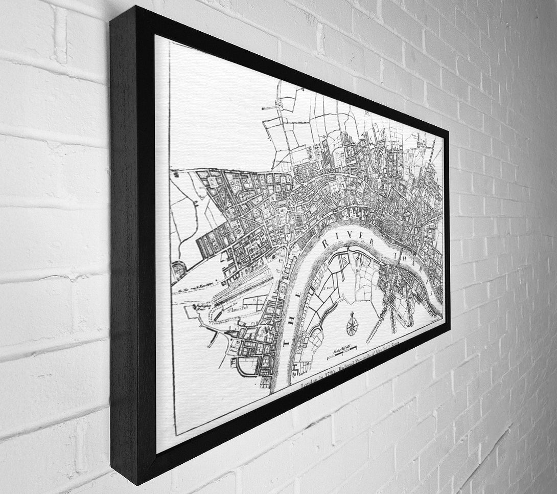  A Canvas Print of Map Of The River Thames Canvas Print