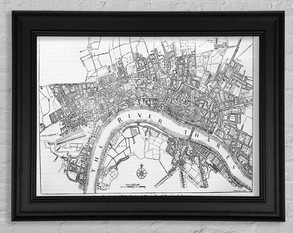 Map Of The River Thames Framed Print