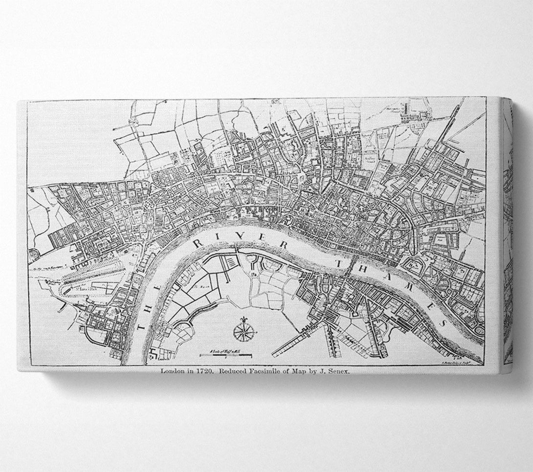  A Canvas Print of Map Of The River Thames Canvas Print