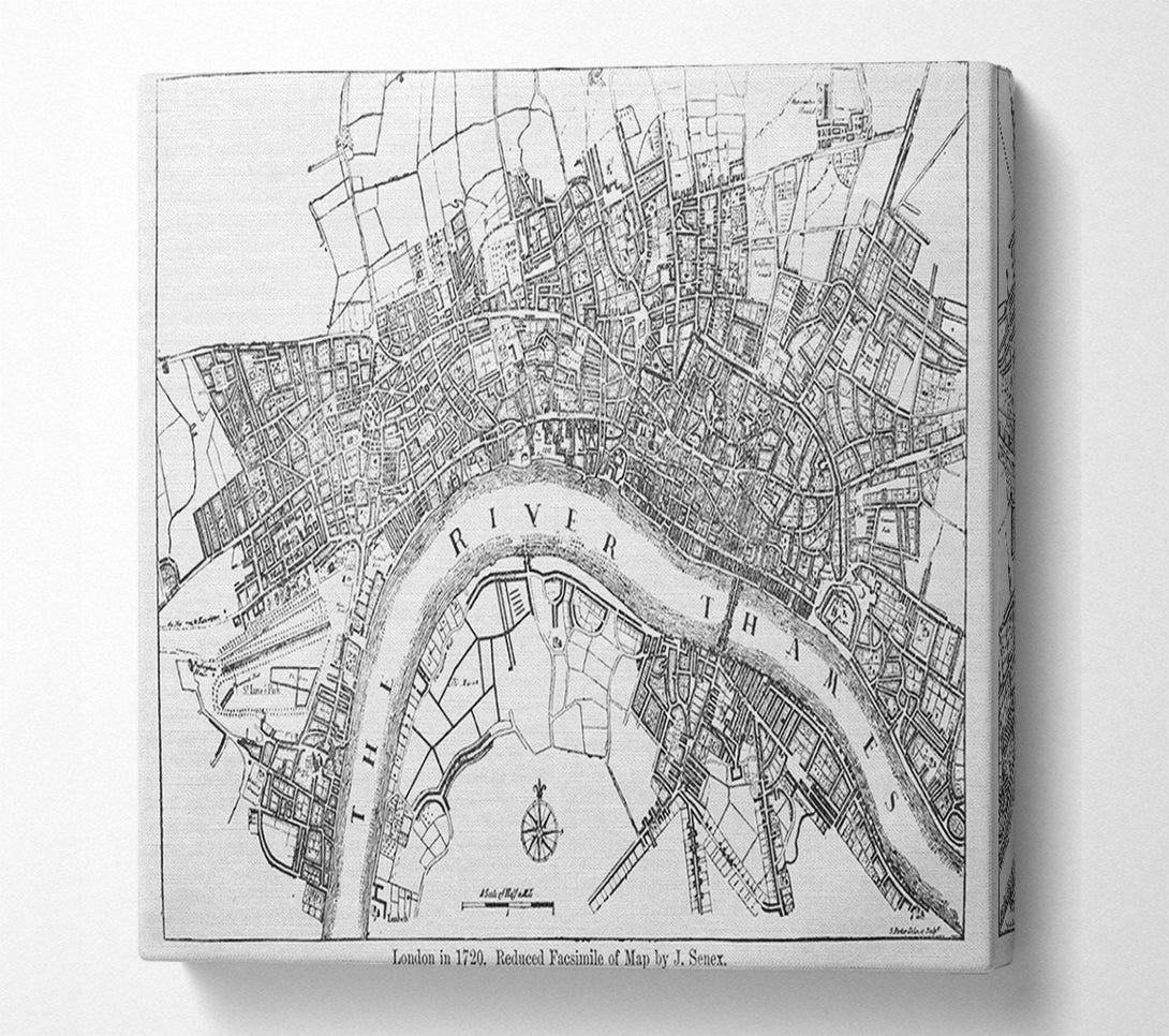  A Canvas Print of Map Of The River Thames Canvas Print