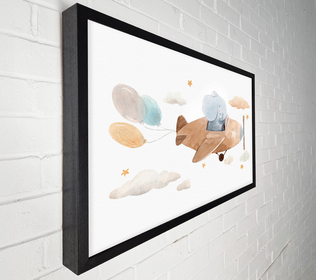  A Canvas Print of Elephant Riding Plane Canvas Art