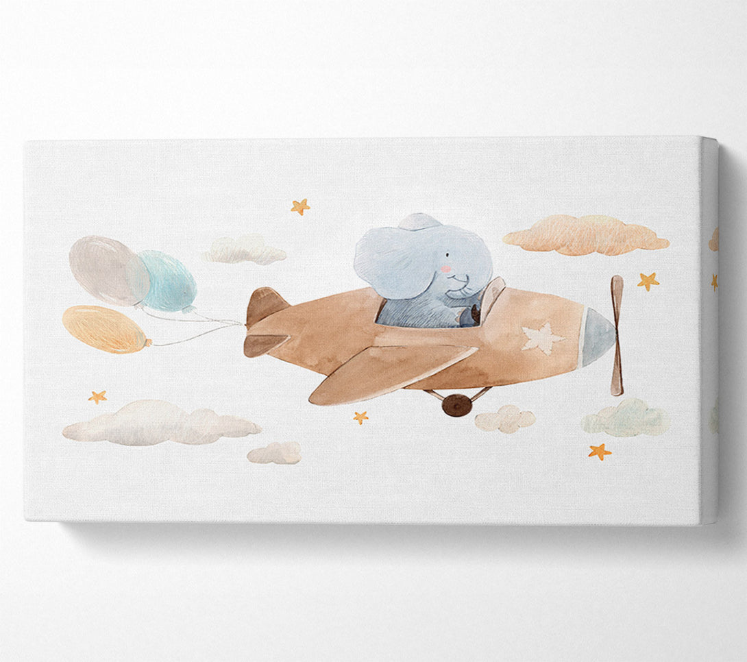  A Canvas Print of Elephant Riding Plane Canvas Art