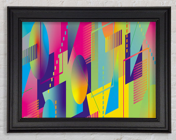 Abstract Triangles And Spheres Framed Print