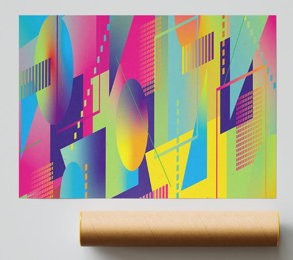 Abstract Triangles And Spheres Print