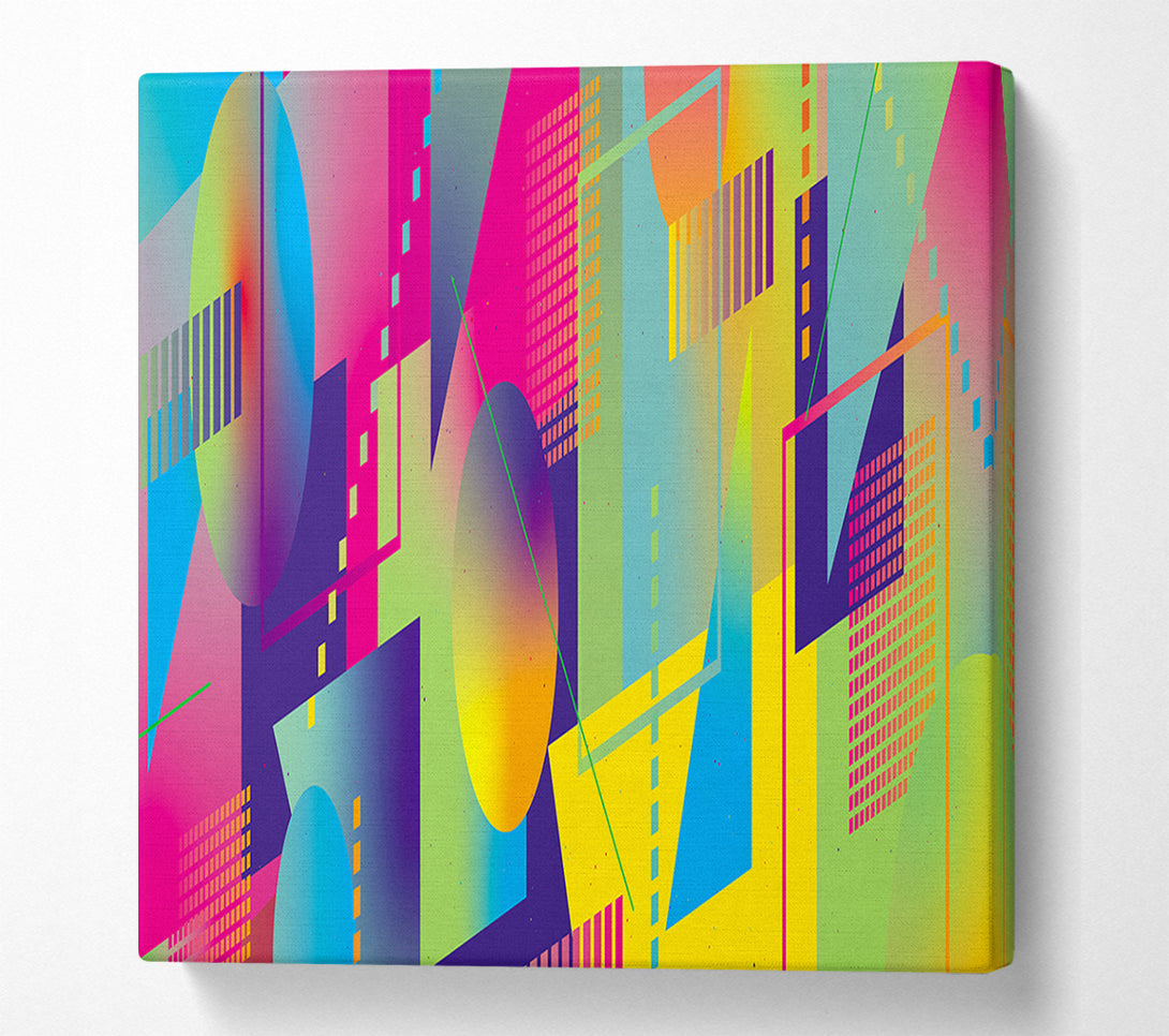  A Canvas Print of Abstract Triangles And Spheres Canvas Art