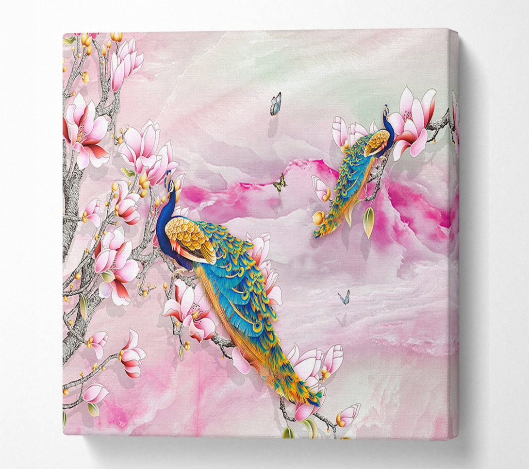  A Canvas Print of Peacock Blossom Branch Canvas Art