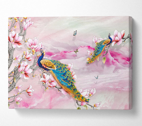  A Canvas Print of Peacock Blossom Branch Canvas Art