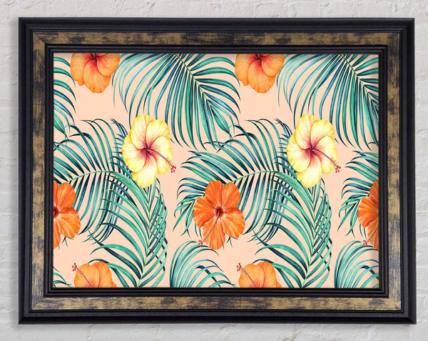 Orange Flower Mix Framed Print
