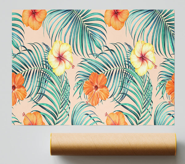 Orange Flower Mix Poster