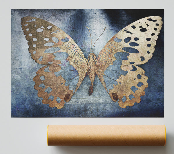Gold Flake Butterfly Print