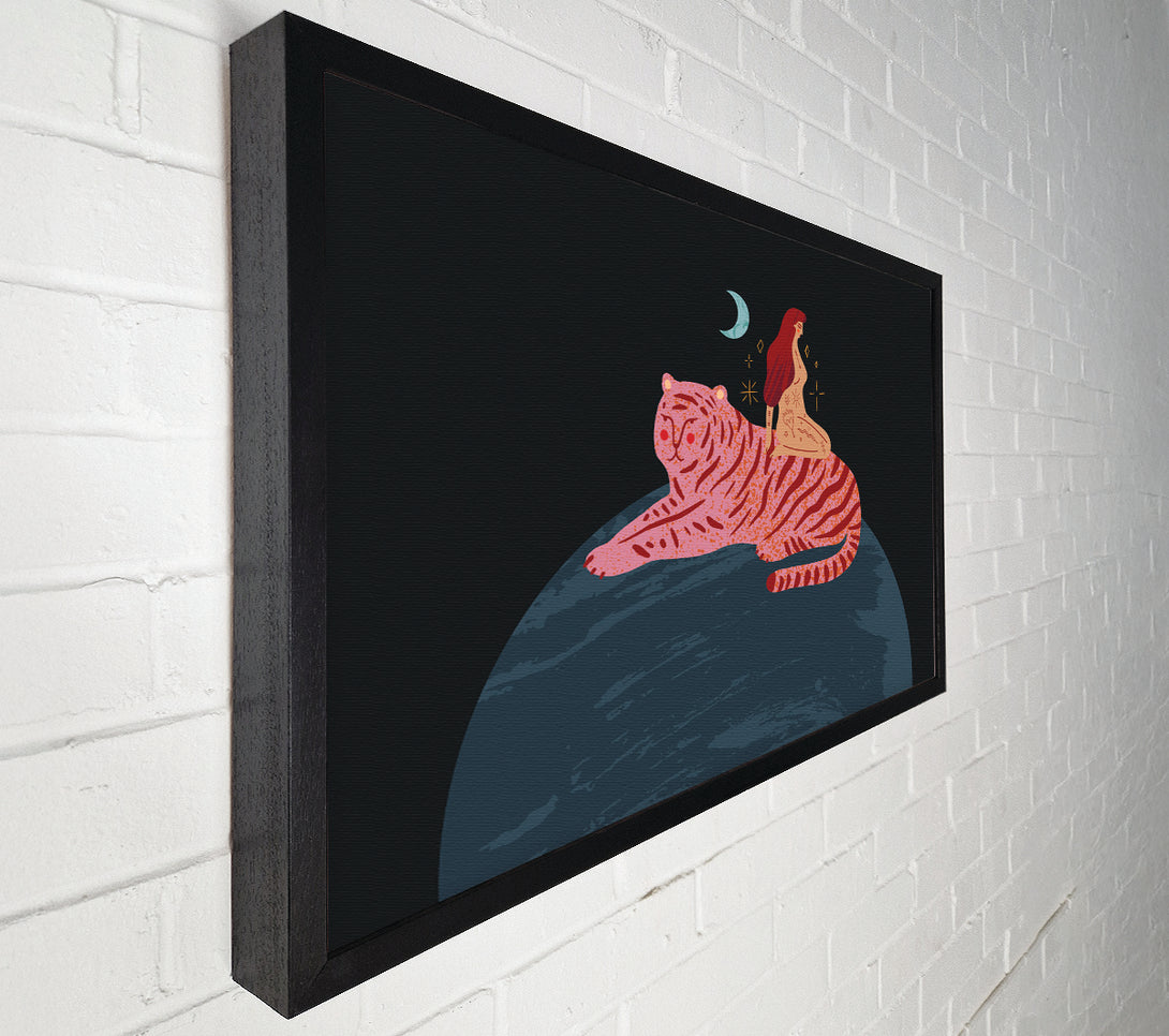  A Canvas Print of Woman And Tiger Planet Canvas Print