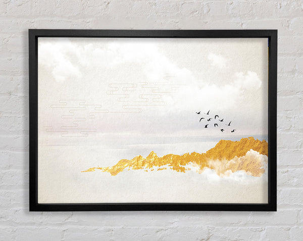 Orange Coast And Birds Framed Print