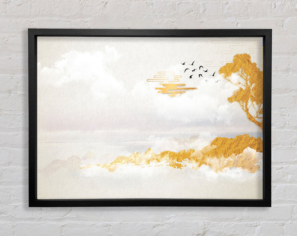 Orange Coast Tree Birds Framed Print