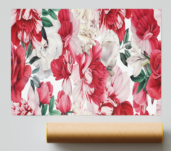 Red And Pink Petal Delight Poster