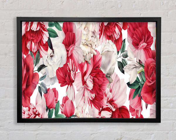 Red And Pink Petal Delight Framed Print