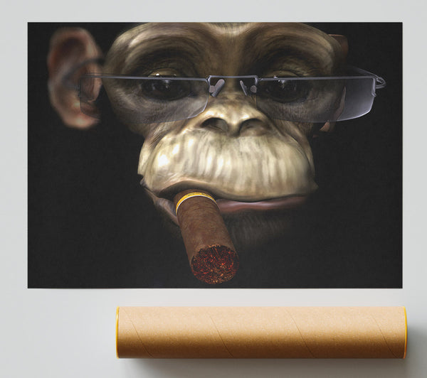 The Chimp Cigar Smoker Giclee Print