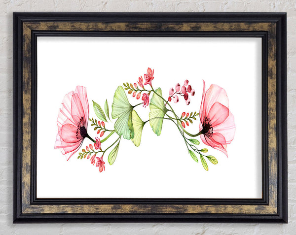 Pink Flower Twin Framed Print
