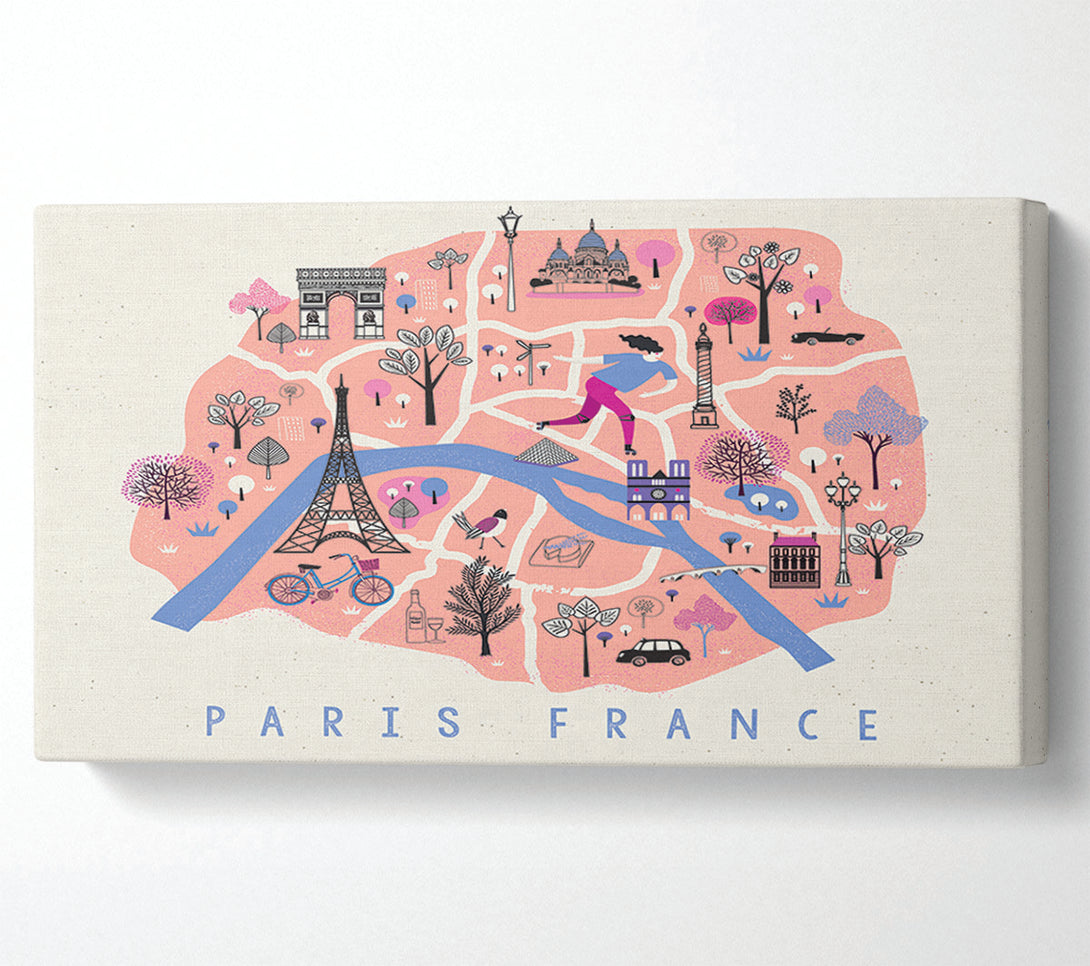  A Canvas Print of The Little Map Of France Canvas Art