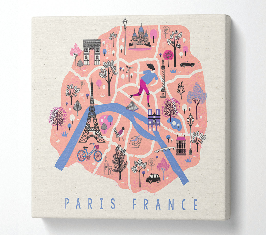  A Canvas Print of The Little Map Of France Canvas Art