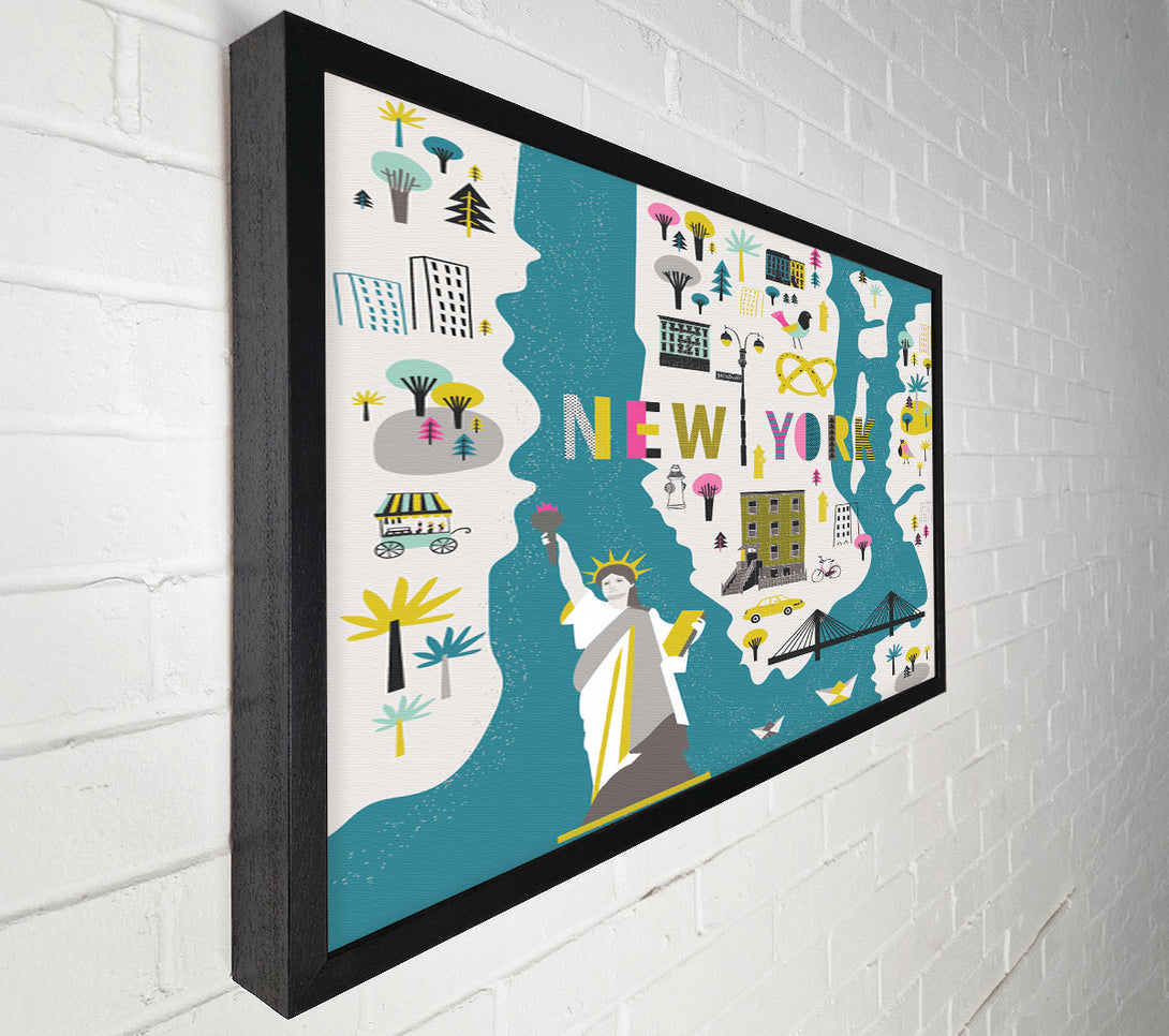  A Canvas Print of The Little Map Of New York Canvas Art